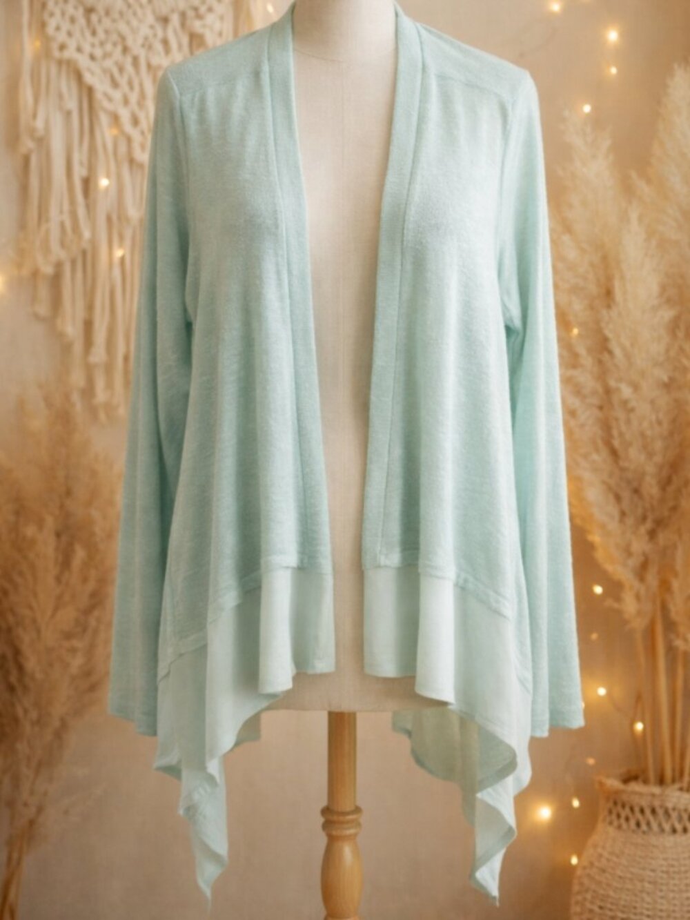 Torrid Light Knit Cardigan Sweater 00 (10-12) Open Front Hi-Lo Boho Coquette Y2K - Picture 8 of 8